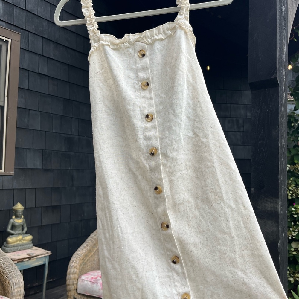 Cream Button-Down Sundress